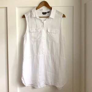 Jones New York Linen White Tank, Large